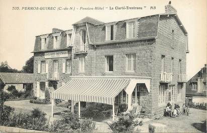 .CPA FRANCE 22 "Perros Guirec, Pension Hôtel La Clarté Trestaou"