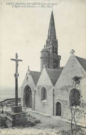 .CPA FRANCE 22 "St Michel en Grève, L'église et le calvaire"