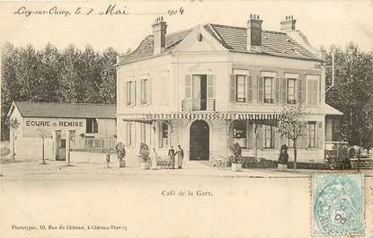 CPA FRANCE 77  "Lizy sur Ourcq, Café de la gare"