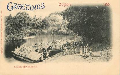 CPA  INDE "Ceylan, transport sur la rivière"