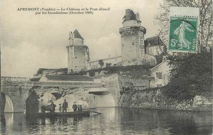 . CPA FRANCE 85 "Apremont, Le château et le pont démoli"