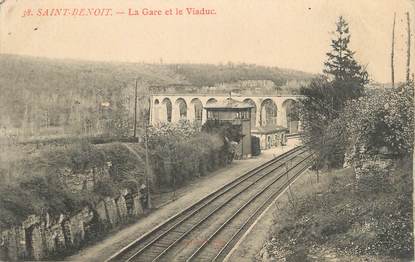 . CPA  FRANCE 86 " St  Benoit, La gare et le Viaduc"