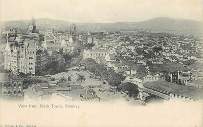 CPA  INDE " Bombay, vue de Clock Tower"