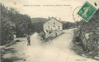 . CPA  FRANCE 87 "Nedde, La terrasse du moulin à cylindre"