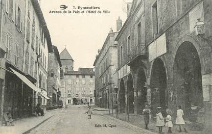 .CPA FRANCE 87 " Eymoutiers, Avenue de la Paix et Hôtel de Ville"