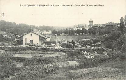 .CPA FRANCE 87 " Eymoutiers,  Place d'armes et gare des marchandises"