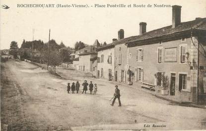 .CPA FRANCE 87 "Rochechouart,  Place Pontville et route de Nontron"