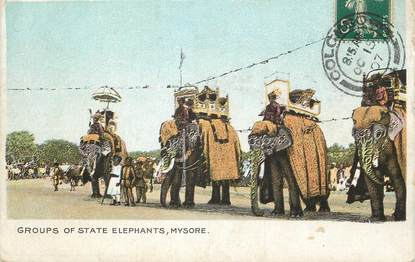 CPA  INDE " Mysore, Eléphants"