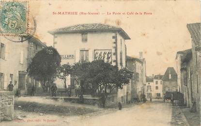 .CPA FRANCE 87 "Saint Mathieu, La Poste et le Café de la Poste"