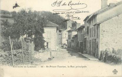 .CPA FRANCE 87 "St Priest Taurion, La rue principale"