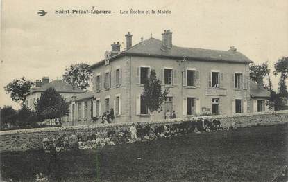 .CPA FRANCE 87 "St  Priest - Ligoure, Les écoles et la Mairie"