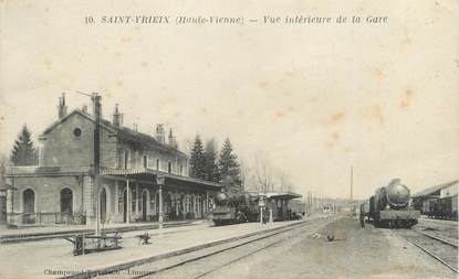 .CPA FRANCE 87 "St  Yrieix,  Vue intérieur de la gare"/ TRAINS