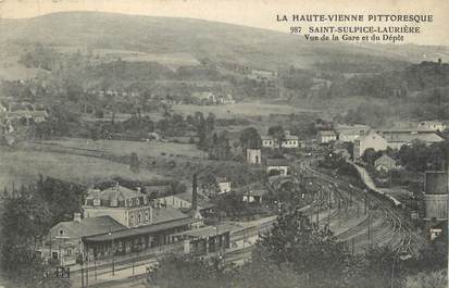 .CPA FRANCE 87 "St Sulpice Laurière, Vue de la gare et du dépôt"