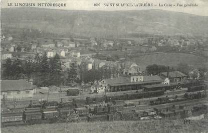 .CPA FRANCE 87 "St Sulpice Laurière, La gare, vue générale"