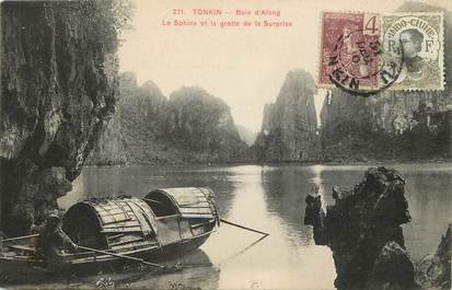 CPA  INDOCHINE  "Tonkin, Baie d'Along, le Sphinx et la grotte de la Surprise"