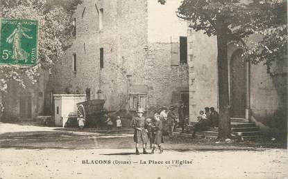 .CPA FRANCE 26 " Blacons, La place et l'église"