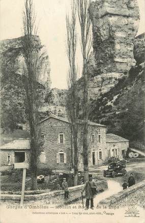 .CPA FRANCE 26 " Gorges d'Omblèze,  Moulin et rocher de la pipe"
