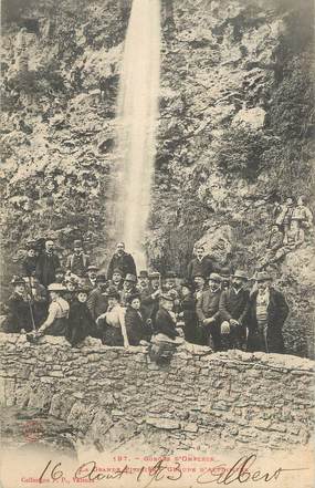 .CPA FRANCE 26 " Gorges d'Omblèze,  La grande  pissoire, groupe d'alpinistes"