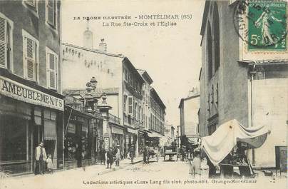 .CPA FRANCE 26 " Montélimar, La rue Ste Croix et l'église"