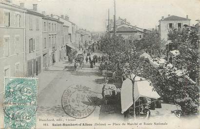 .CPA  FRANCE 26 "St Rambert d'Albon, Place du Marché et route nationale"