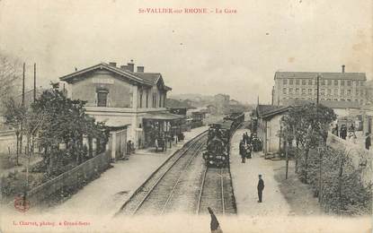 .CPA  FRANCE 26 "St Vallier sur Rhône, La gare" / TRAINS