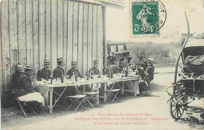 .CPA   FRANCE 88 "Le  Ballon d'Alsace, Repas des Officiers du 15ème bataillon de châsseurs à la ferme"