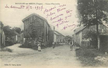 .CPA   FRANCE 88 "Bazoilles sur Meuse, Route d'Harréville"