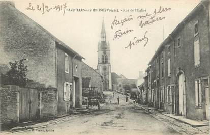 .CPA   FRANCE 88 "Bazoilles sur Meuse, Rue de l'église"