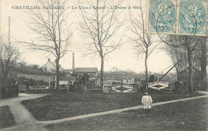 .CPA   FRANCE 45 " Chatillon - Colligny, Le vieux canal, l'usine à gaz"