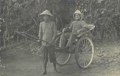 CARTE PHOTO  INDOCHINE  "Pousse Pousse"