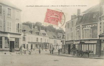 .CPA  FRANCE 45 "Château-Renard, Place de la République et rue de Bourgogne"
