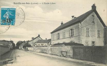 .CPA   FRANCE 45 "Neuville aux Bois, L'école libre"