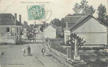 .CPA  FRANCE 45 " Poilly, Route de Coullons"