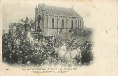 .CPA  FRANCE 45 " St Jean de Braye, La cavalcade,  mi-carême 1906, chars de la purée et de la galette"