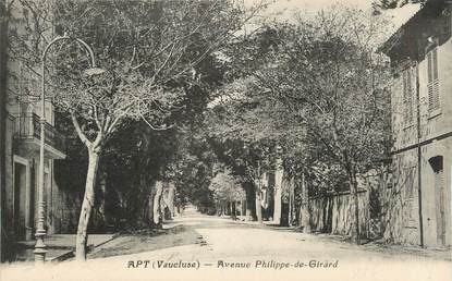 .CPA  FRANCE 84 "Apt,  Avenue Philippe de Girard  '