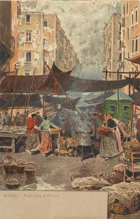 CPA ITALIE "Naples, le marché à Porto"