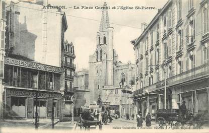 .CPA  FRANCE 84 "  Avignon, La Place Carnot et l'église St Pierre"