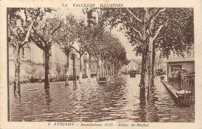 .CPA FRANCE 84 " Avignon, Allées St Michel " / INONDATIONS 1935