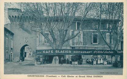 .CPA FRANCE 84 " Courthezon, Café Glacier et Grand Hôtel Sandrin"