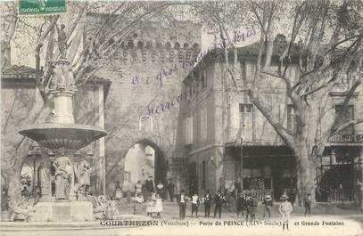 .CPA FRANCE 84 " Courthezon, Porte du Prince et grande fontaine"