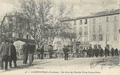 .CPA  FRANCE 84 " Carpentras, Un coin du marché Porte Notre Dame"