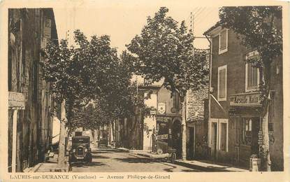 .CPA  FRANCE 84 " Lauris en Durance, Avenue Philippe de Girard"