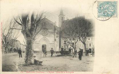 .CPA  FRANCE 84 " Grillon, L'église place de la Bourgade"