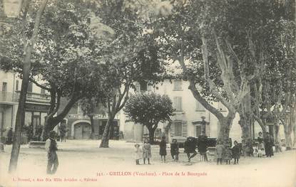 .CPA  FRANCE 84 " Grillon, Place de la Bourgade"/ REFERENDUM POUR LA PEINE DE MORT