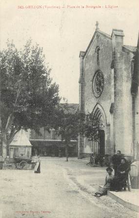 .CPA  FRANCE 84 " Grillon, Place de la Bourgade, l'église"