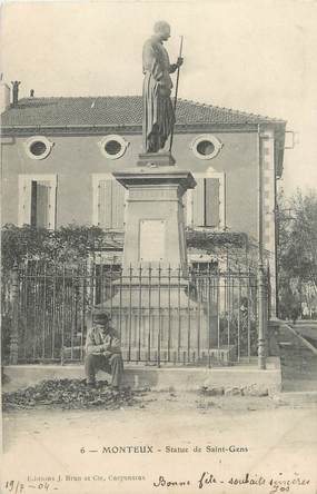 .CPA  FRANCE 84 "Monteux, Statue de St Gens"