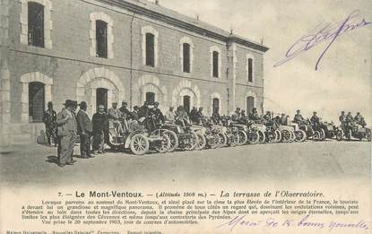 .CPA  FRANCE 84 "Mont Ventoux, Courses automobiles,, La terrasse de l'observatoire"