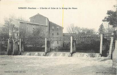 .CPA  FRANCE 84 "Sorgues, l'Ouvèze et usine de la grange de roues"