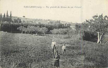 .CPA  FRANCE 84 "Taillades, Vue générale du bivouac du 22ème colonial"