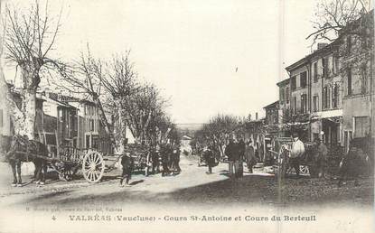 .CPA  FRANCE 84 "Valréas,  Cours St Antoine et Cours de Berteuil"